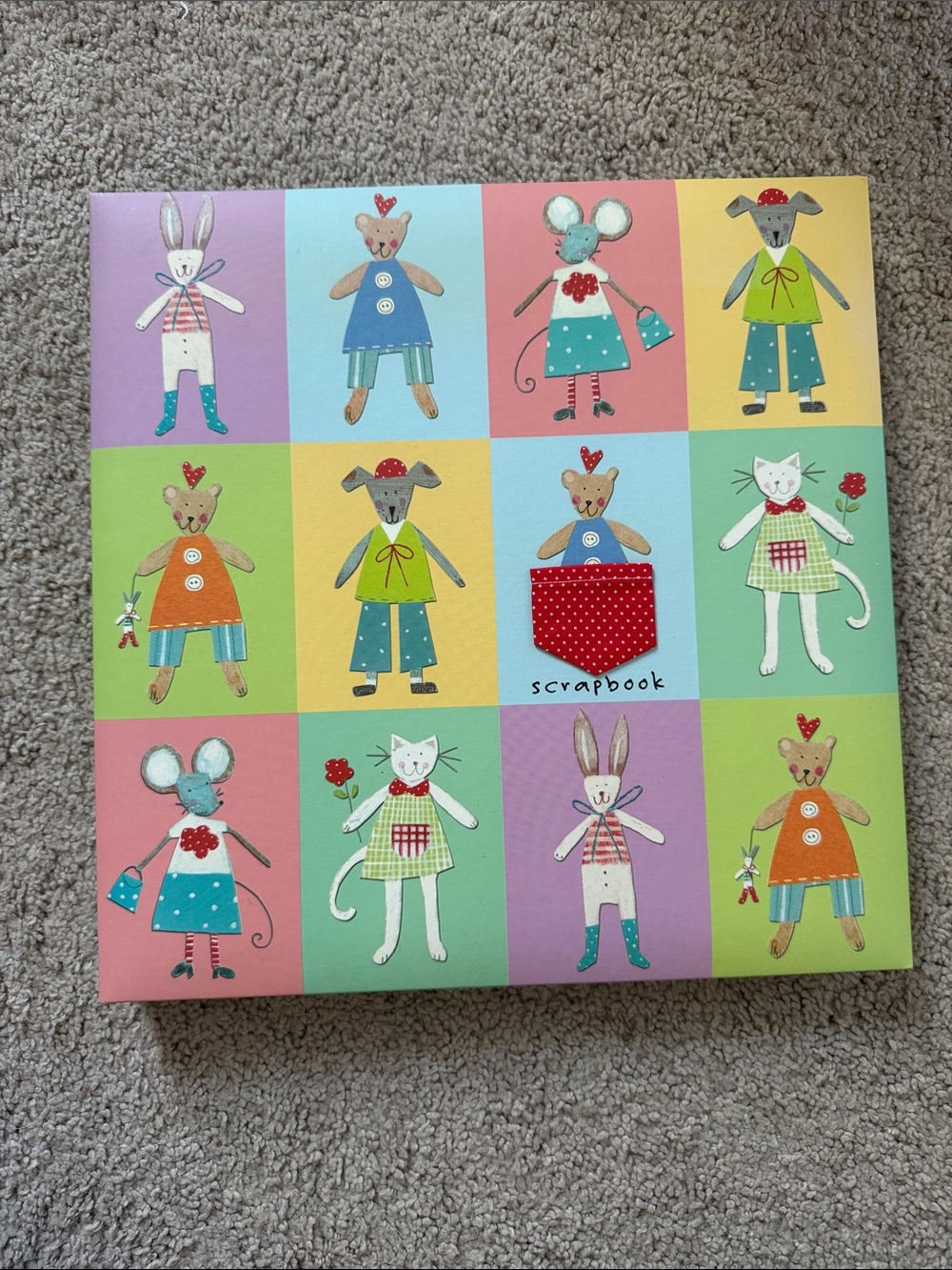 whimsical animals Scrapbook Photo Album - Multi Color Cute Animal Patchwork